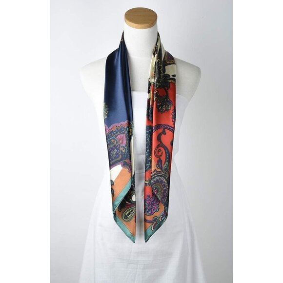 🆕 Women White Square Hair Scarf Silk Curly Headband Tie Sleeping Night Fashion - Picture 5 of 6